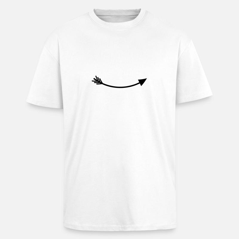 Flèche droite - T-shirt unisexe oversize épais - blanc