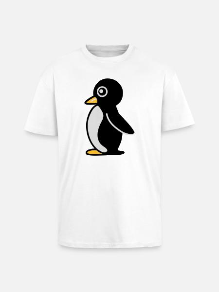 Minimalistischer Pinguin - Oversized Heavyweight Unisex T-Shirt - Weiß