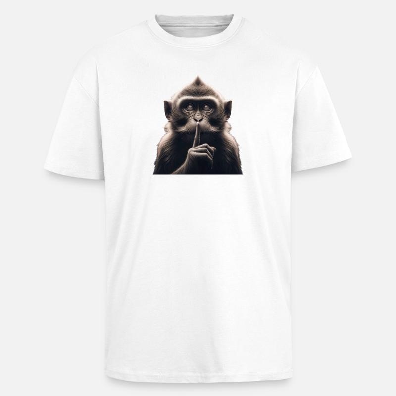 A Silent Monkey - Unisex Oversized Heavyweight T-shirt - white