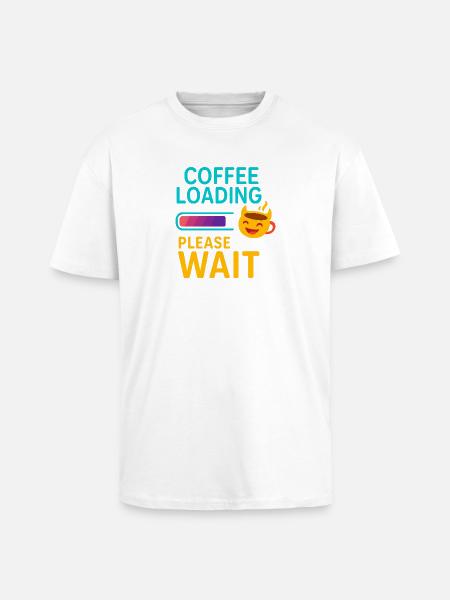 Coffee Load Patience Saying Design - Unisex Oversized Heavyweight T-shirt - white