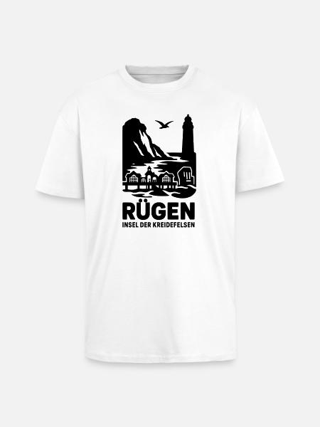 Island of Rügen Chalk Cliffs - Unisex Oversized Heavyweight T-shirt - white