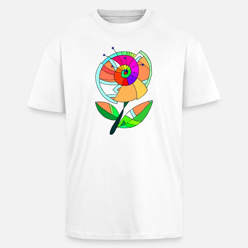 Blume - Oversized Heavyweight Unisex T-Shirt - Weiß