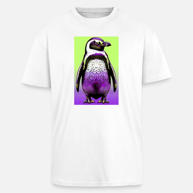 Pinguin - Oversized Heavyweight Unisex T-Shirt - Weiß