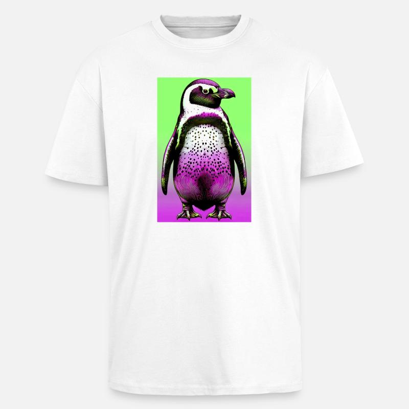 Pinguin - Oversized Heavyweight Unisex T-Shirt - Weiß