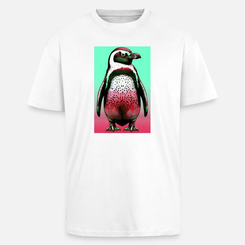 Pinguin - Oversized Heavyweight Unisex T-Shirt - Weiß