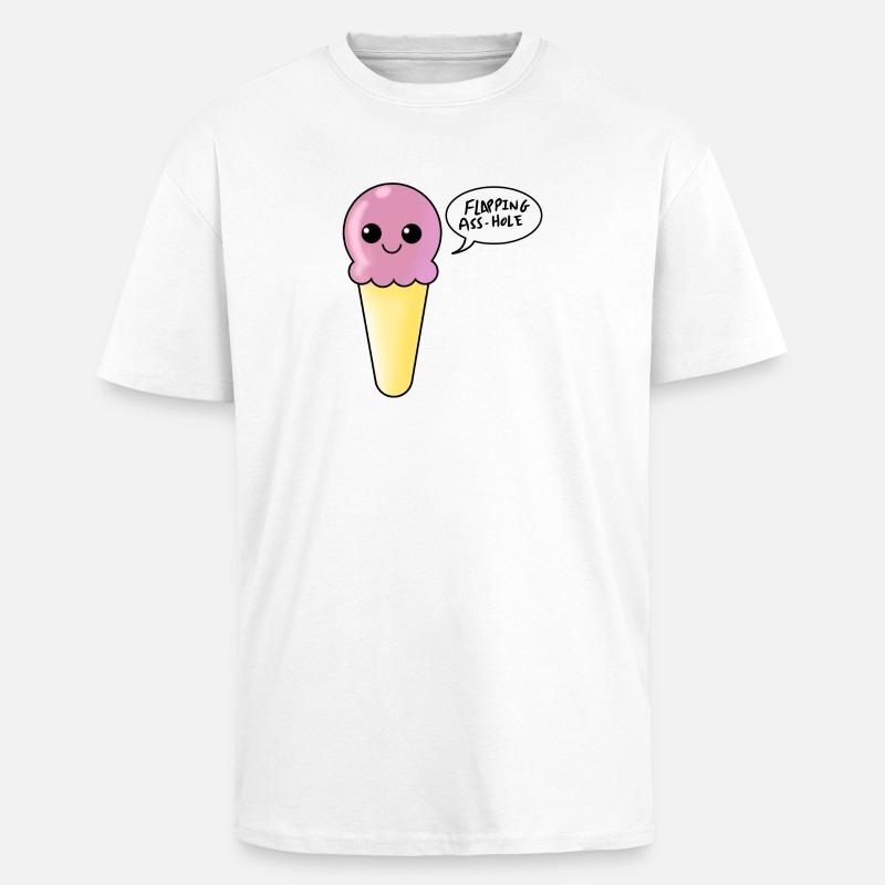 Erdbeer-Eiscreme-Flapping-Arschloch - Oversized Heavyweight Unisex T-Shirt - Weiß