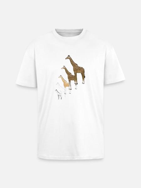 Giraffe drawing - Unisex Oversized Heavyweight T-shirt - white