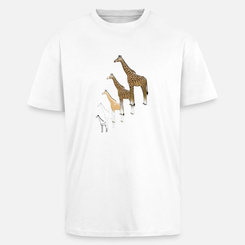 Giraffe drawing - Unisex Oversized Heavyweight T-shirt - white