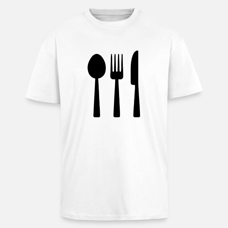 Couverts de table - T-shirt unisexe oversize épais - blanc
