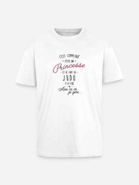 princesse et Judo - T-shirt unisexe oversize épais - blanc