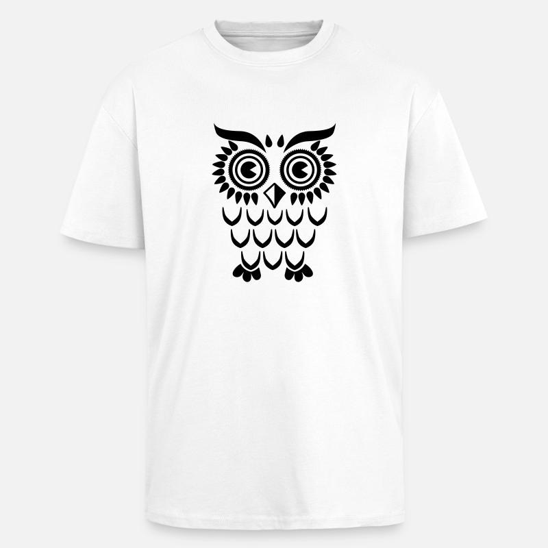 Owl Eule - Unisex Oversized Heavyweight T-shirt - white