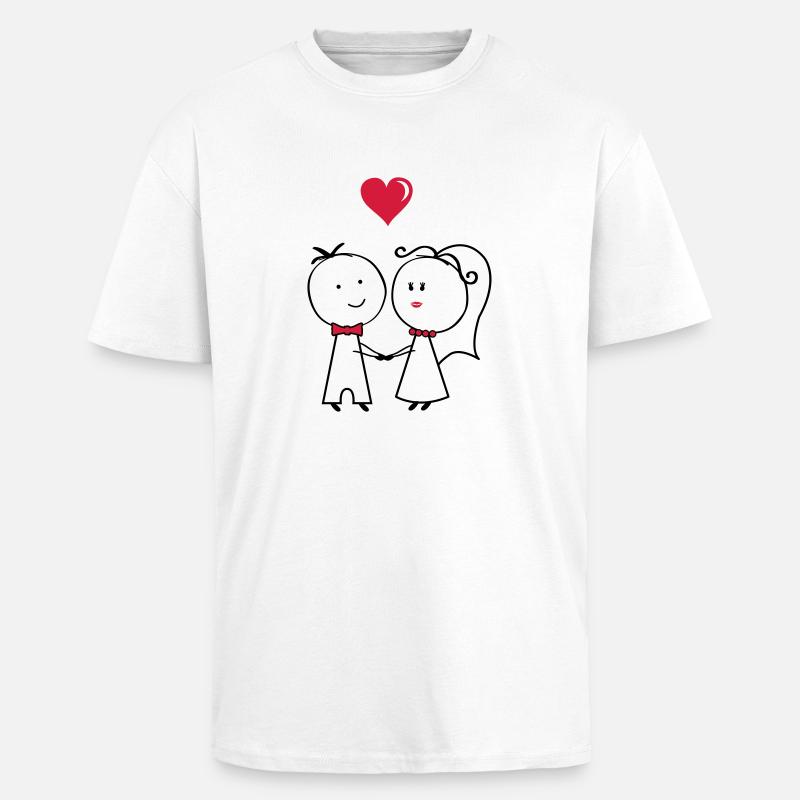 ehepaar_2 - T-shirt unisexe oversize épais - blanc