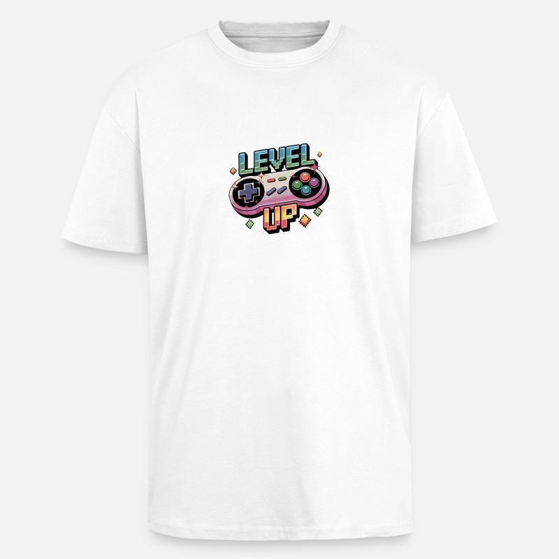 Level Up – Gaming Controller - Oversized Heavyweight Unisex T-Shirt - Weiß