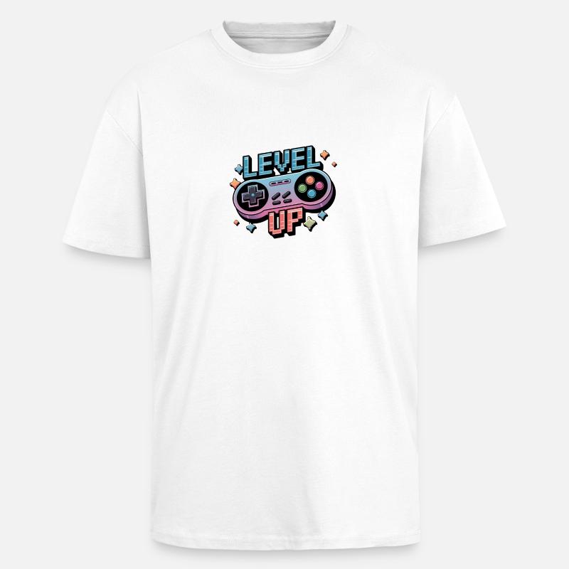 Level Up – Gaming Controller - Oversized Heavyweight Unisex T-Shirt - Weiß