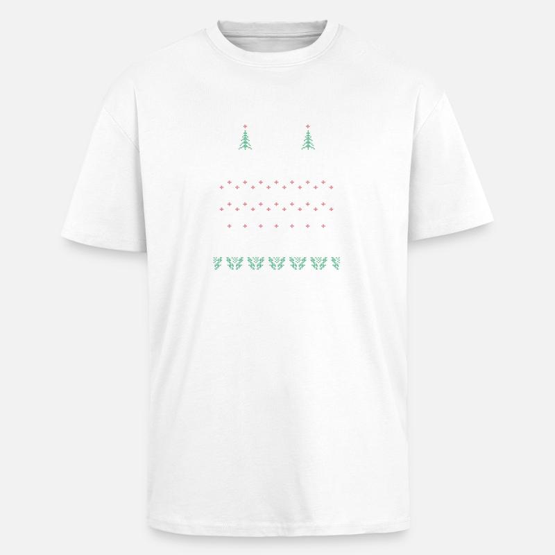 Laid de Noël Pull - T-shirt unisexe oversize épais - blanc