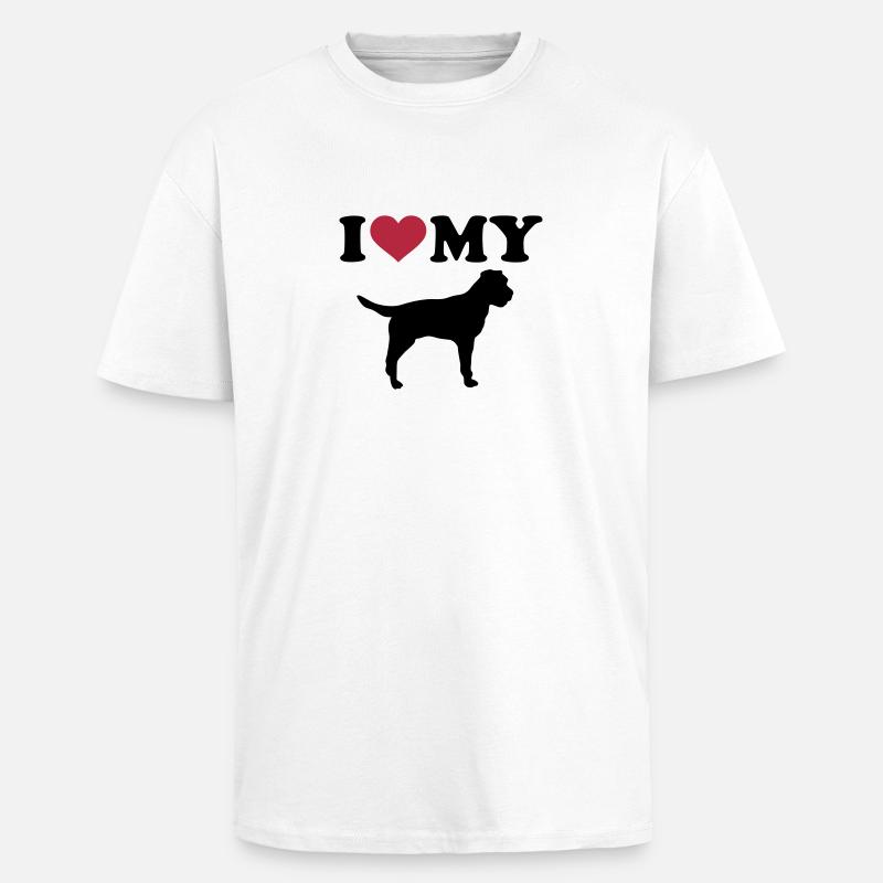 Border Terrier - Oversized Heavyweight Unisex T-Shirt - Weiß