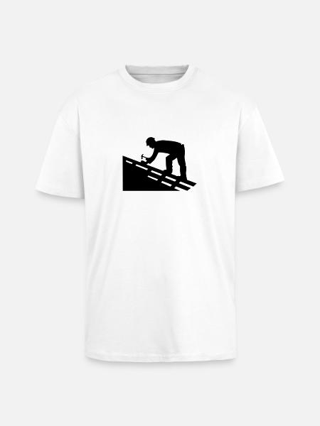 Roofer - Unisex Oversized Heavyweight T-shirt - white