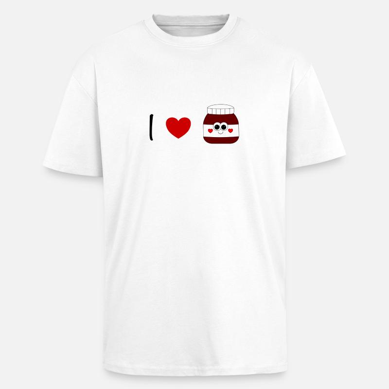 Haselnusscreme - Oversized Heavyweight Unisex T-Shirt - Weiß