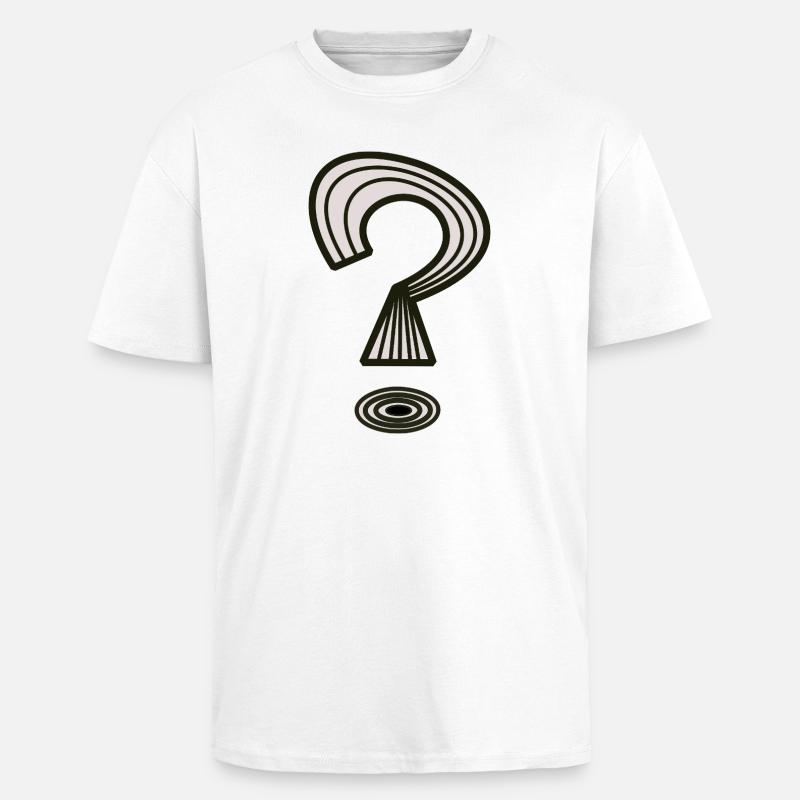 Point d’interrogation de Cean - T-shirt unisexe oversize épais - blanc