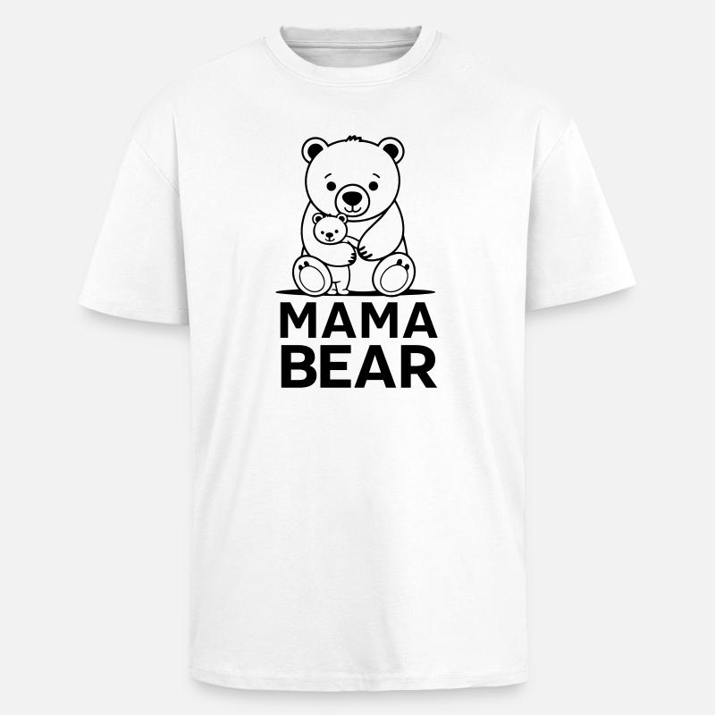Bärenmama - Oversized Heavyweight Unisex T-Shirt - Weiß