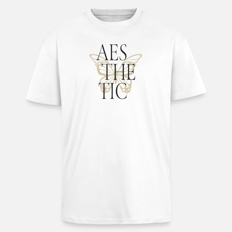 Typographie Esthétique Papillon Tee - T-shirt unisexe oversize épais - blanc