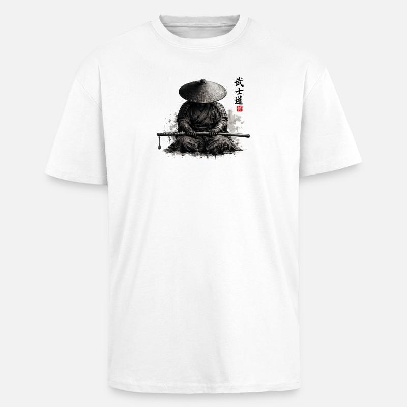 Samurai - Oversized Heavyweight Unisex T-Shirt - Weiß