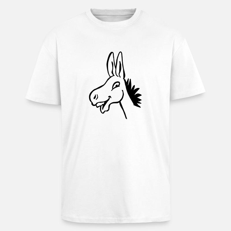 Esel - Oversized Heavyweight Unisex T-Shirt - Weiß