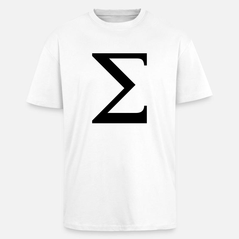 Sigma alfabetet gresk - Tykk Oversized T-skjorte - hvit