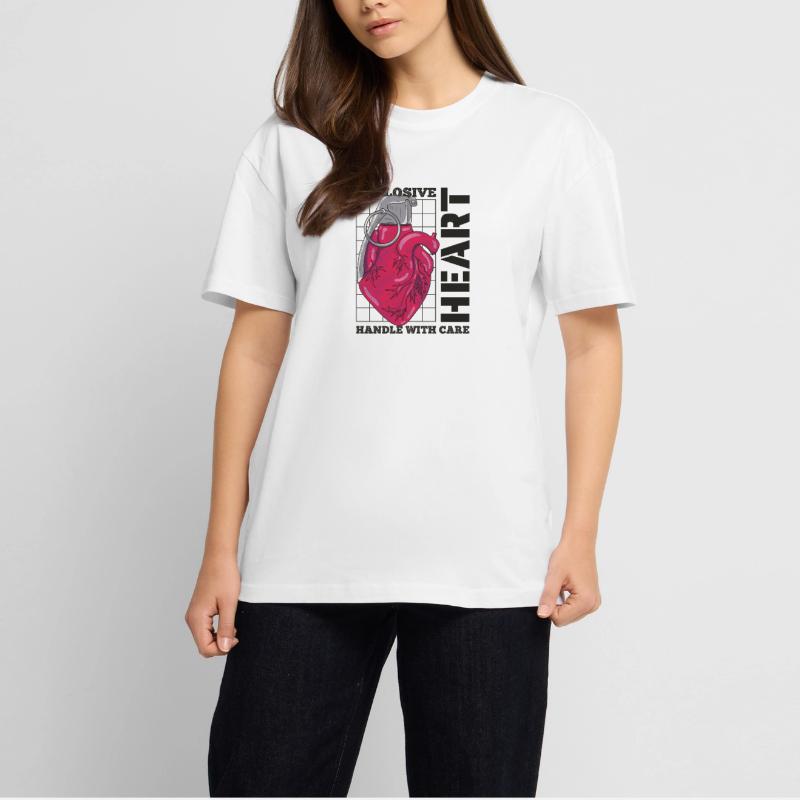 Exploding Heart Unisex Oversized Heavyweight T-shirt