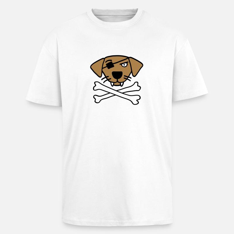 pirate_dog_042013_a_3c - Oversized Heavyweight Unisex T-Shirt - Weiß