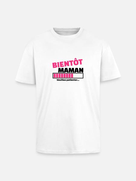 bientôt maman - T-shirt unisexe oversize épais - blanc
