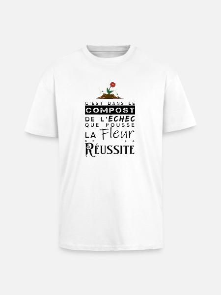 La fleur de la réussite - T-shirt unisexe oversize épais - blanc