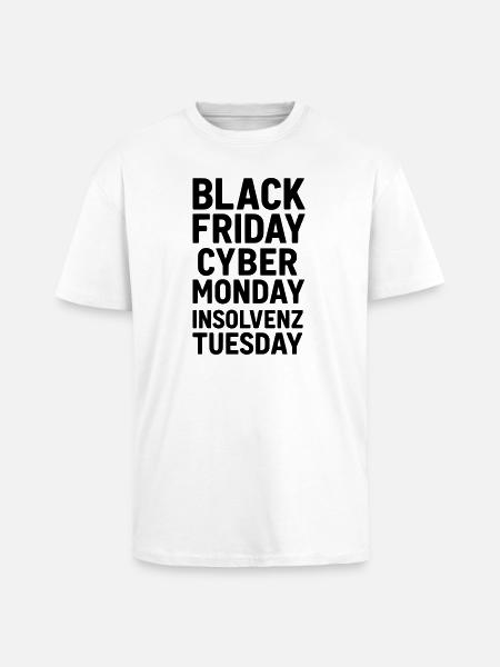 Black Friday Funny Saying Bankruptcy - Unisex Oversized Heavyweight T-shirt - white