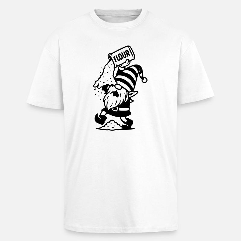 Gnome Flour Biscuits Bake - Unisex Oversized Heavyweight T-shirt - white