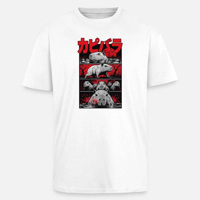 Blutsee Capybara Horror - Oversized Heavyweight Unisex T-Shirt - Weiß