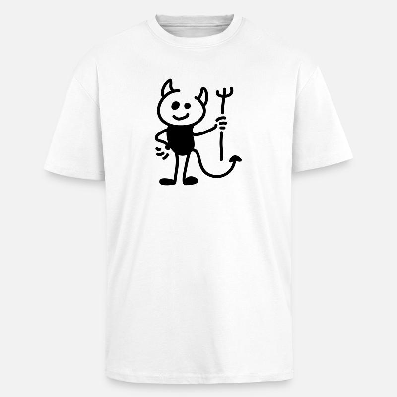 Little Devil - Line - Unisex Oversized Heavyweight T-shirt - white
