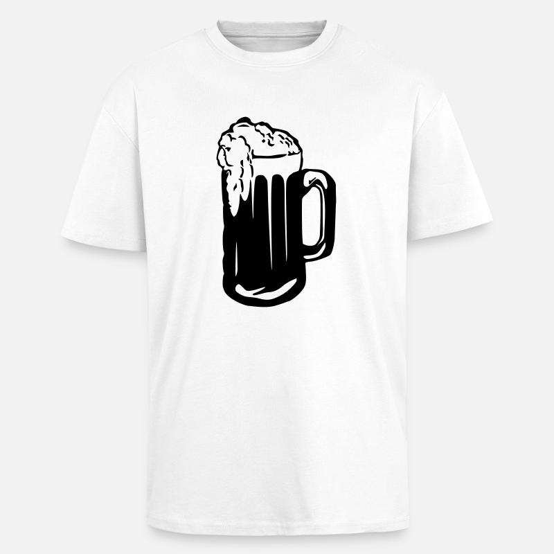 Bier - Oversized Heavyweight Unisex T-Shirt - Weiß