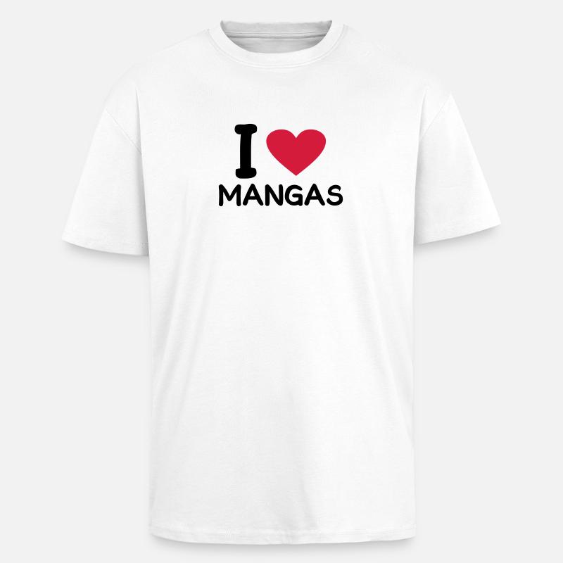 j'aime les mangas - T-shirt unisexe oversize épais - blanc
