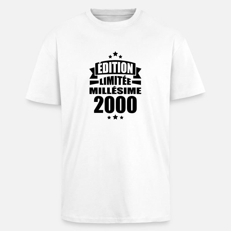 édition limitée millésime 2000 - T-shirt unisexe oversize épais - blanc