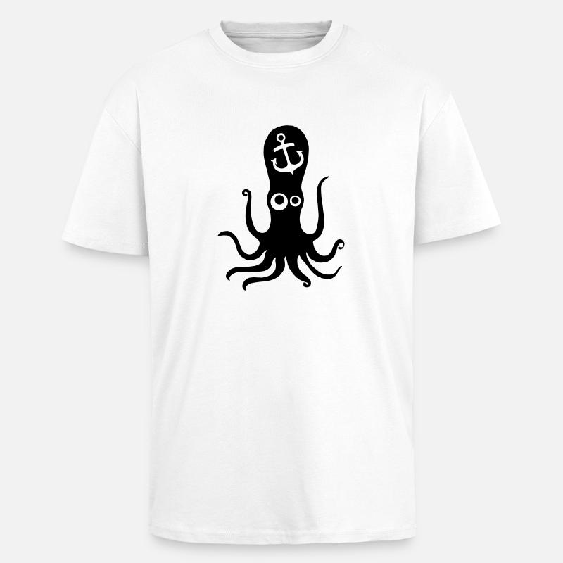 Anker mit Nautilus - Oversized Heavyweight Unisex T-Shirt - Weiß