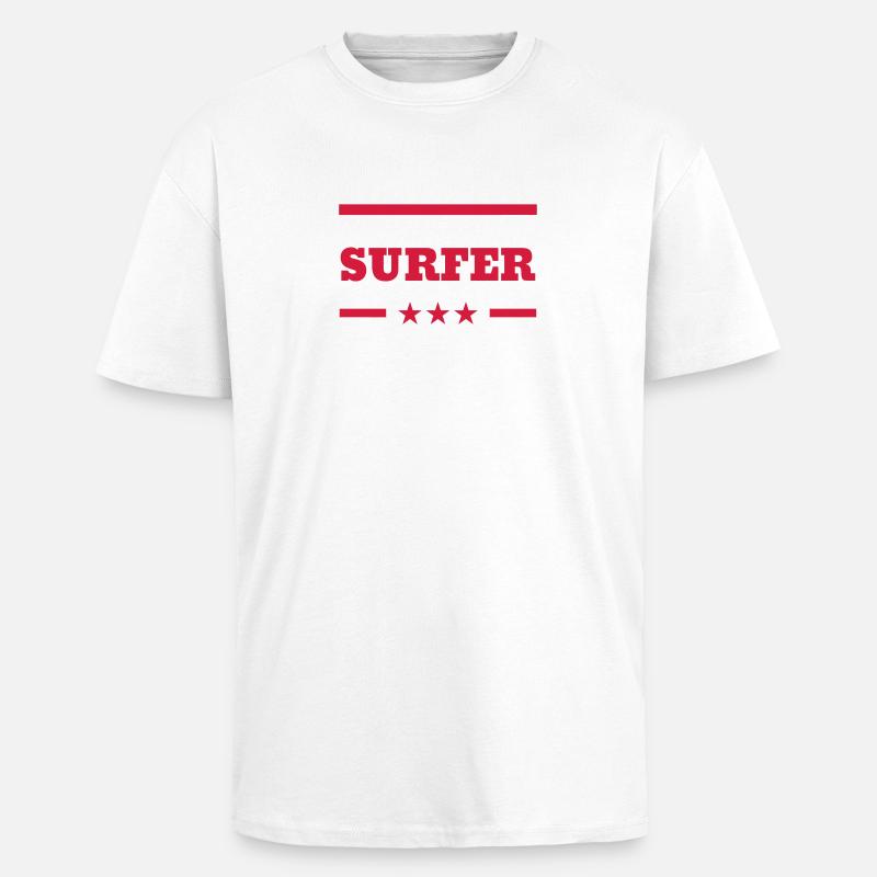 surf / surfeur / surfer / plage - T-shirt unisexe oversize épais - blanc