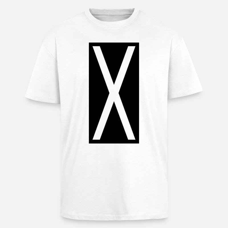 Rectangle X - T-shirt unisexe oversize épais - blanc