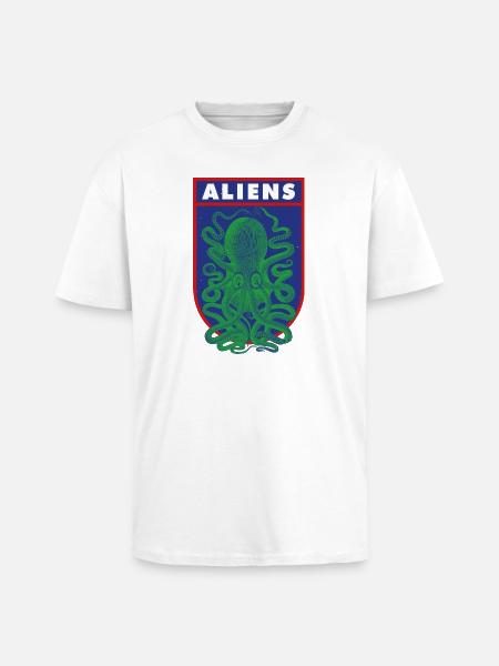 Octopus Aliens - Unisex Oversized Heavyweight T-shirt - white