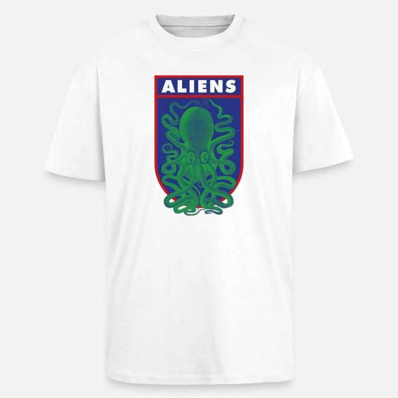 Octopus Aliens - T-shirt unisexe oversize épais - blanc