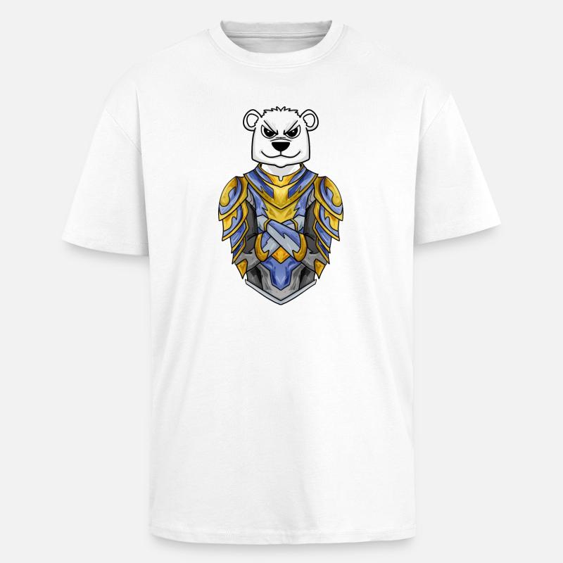 Ritter Eisbär cool Bär Polarbär - Oversized Heavyweight Unisex T-Shirt - Weiß