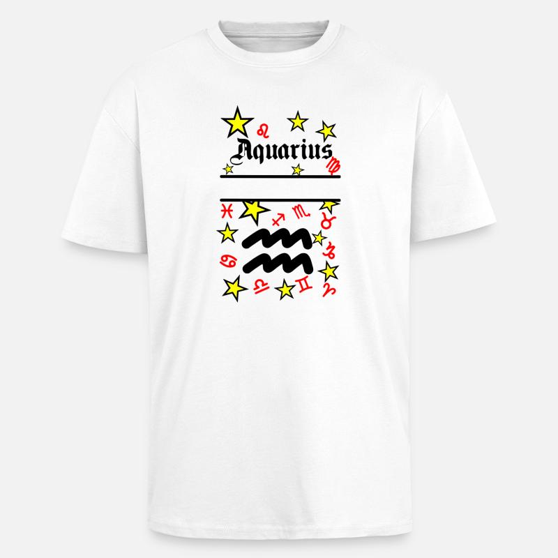 Wassermann Wassermann Sternzeichen - Oversized Heavyweight Unisex T-Shirt - Weiß