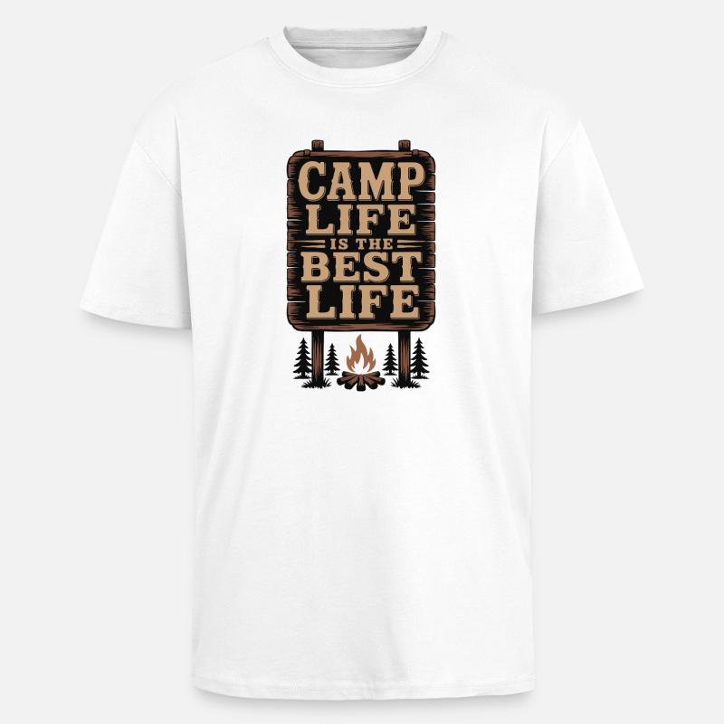Das Camp-Leben ist das beste Leben - Oversized Heavyweight Unisex T-Shirt - Weiß