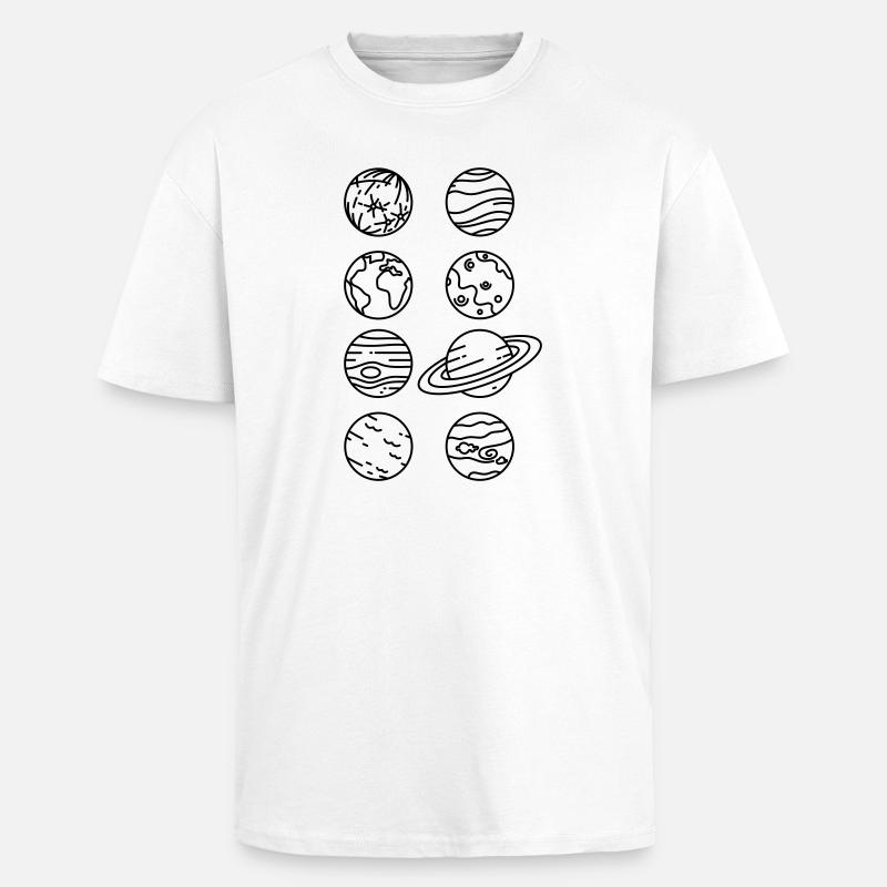 Sonnensystem Planeten – Solar System Weltraum - Oversized Heavyweight Unisex T-Shirt - Weiß