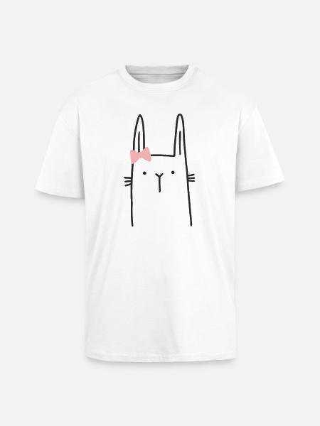 Hase Mädchen Osterhase - Oversized Heavyweight Unisex T-Shirt - Weiß