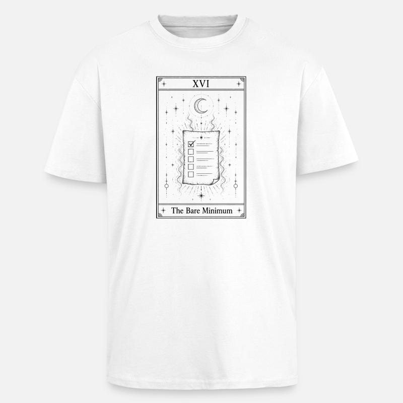 Le strict minimum | Carte de tarot - T-shirt unisexe oversize épais - blanc
